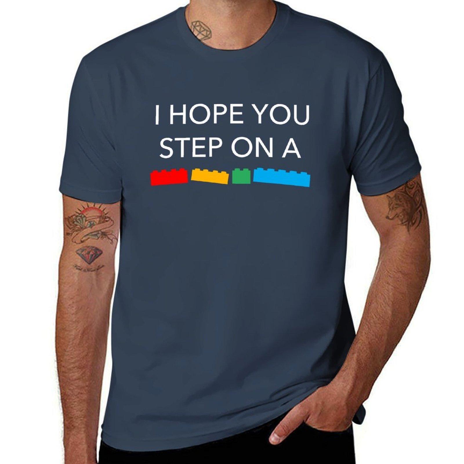 I Hope You Step On A Toy Brick Master Builder TShirt Soft AntiShrink Cotton Tee S
