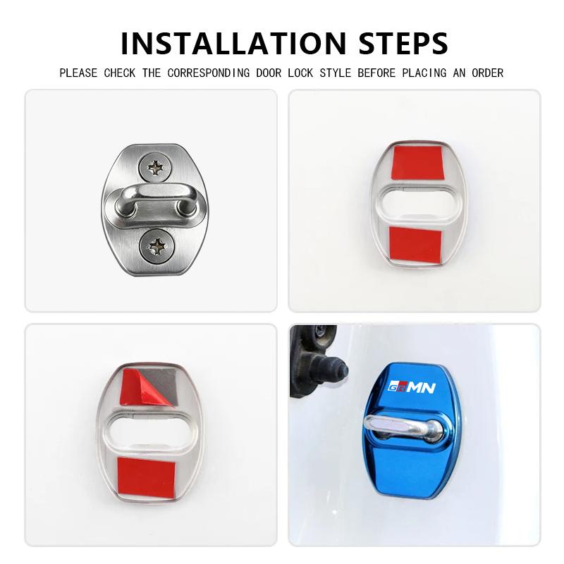 For Toyota 4Pcs Car Door Lock Cover Stainless Steel Protection Accessories GR Yaris Corolla Prius Aqua Vios Mirai Hilux Auris