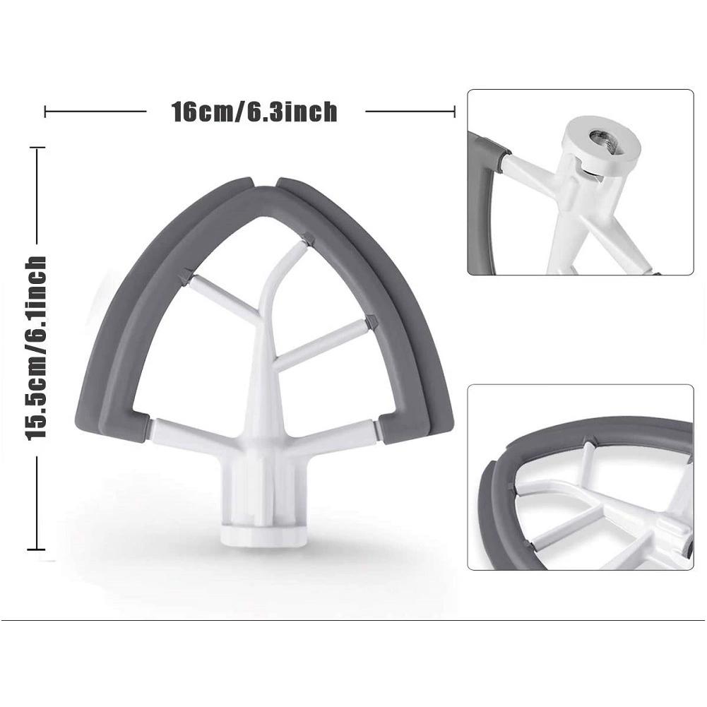 Kitchen Aid Mixer Beater Flex Edge Scraper For Tilt Head 45 5QT Stand Mixer Attachment Durable Aluminum Baking Tool Accessory
