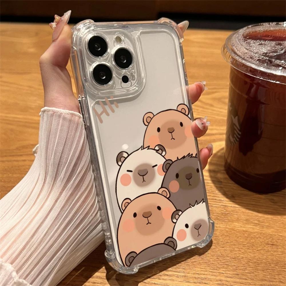 Capybara Cartoon Animal Phone Case For Samsung Galaxy S25 S24 S23 S22 S21 S20 Edge FE Ultra Plus 4G 5G Anti Fall Clear TPU Cover