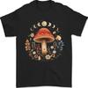 Moon Phases Mushroom Nature Foraging Mens T-Shirt 100% Cotton