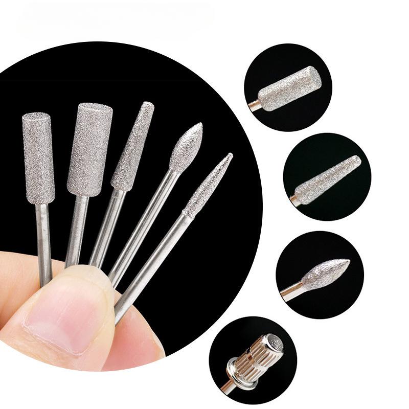 12Pcs Nail Sandpaper Ring Polishing Head Nail Polishing Combination, Hardware Electroplated Diamond Nail Polishing Rod