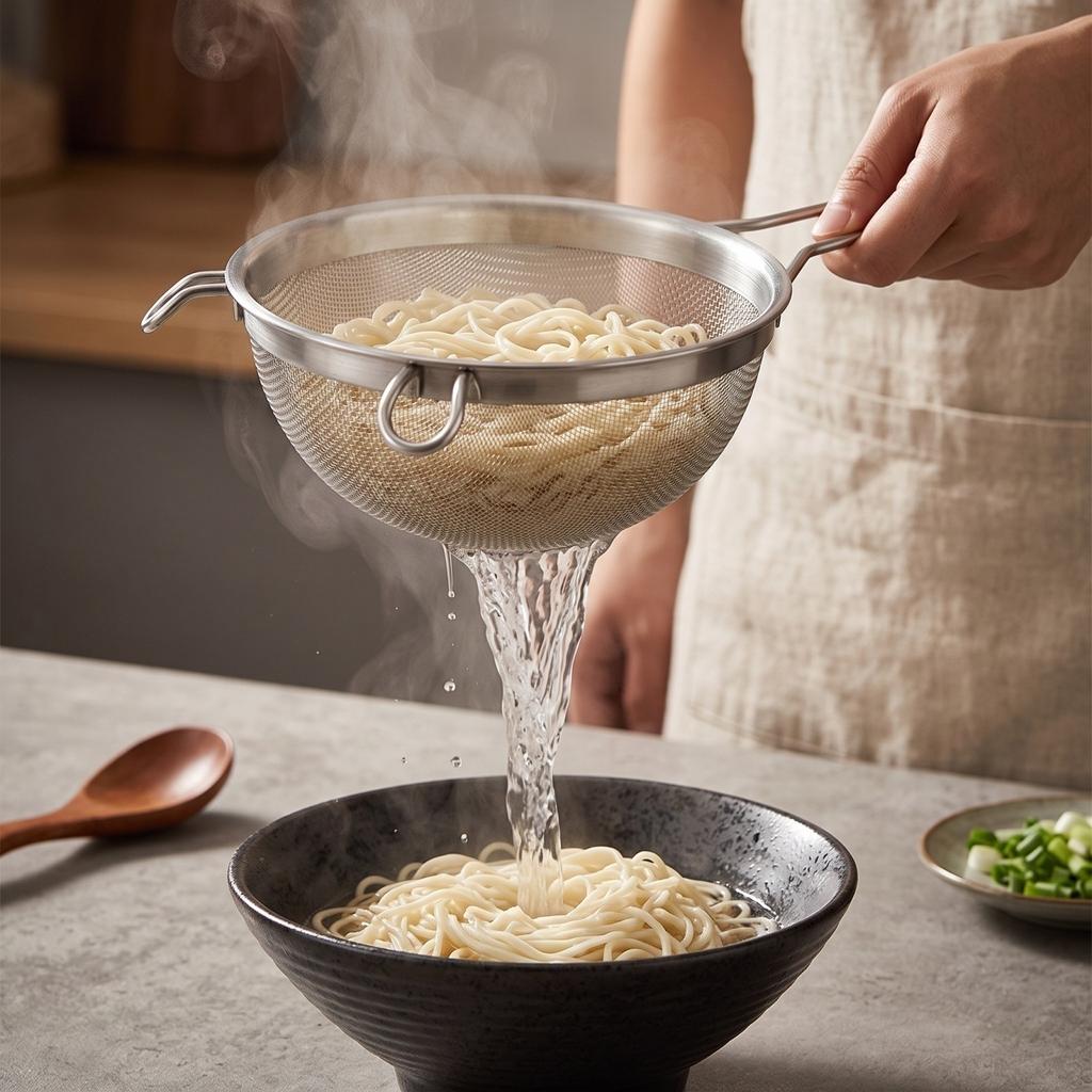 Stainless Fine Mesh Strainer Colander for Kitchen Sieve Pulp Soy Milk Flour Sifting