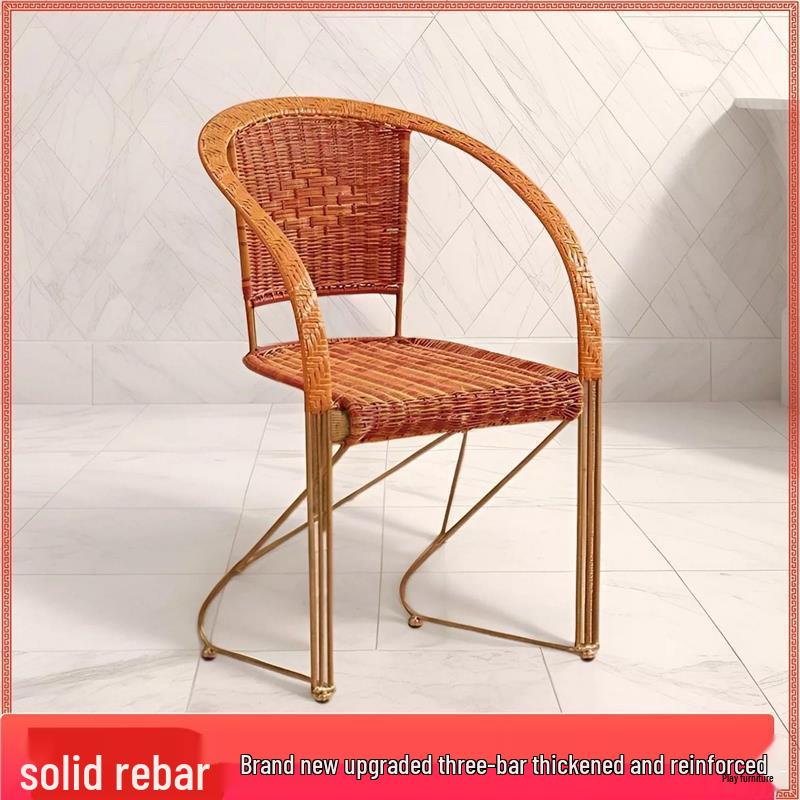 Rattan Office & Leisure Jump Chair for Kids - Stress Relief with Iron Frame & Rattan Weaving