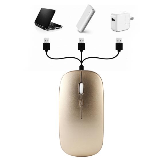 Universal Ultra-thin Rechargeable Mute Wireless Mouse for Notebook Computer PC