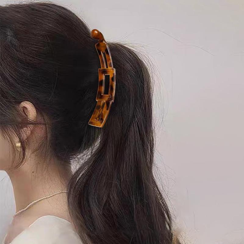 Banana Clip Tortoise Shell Color Plastic Twisted Hair Clip Simple Vintage Women Hair Accessories