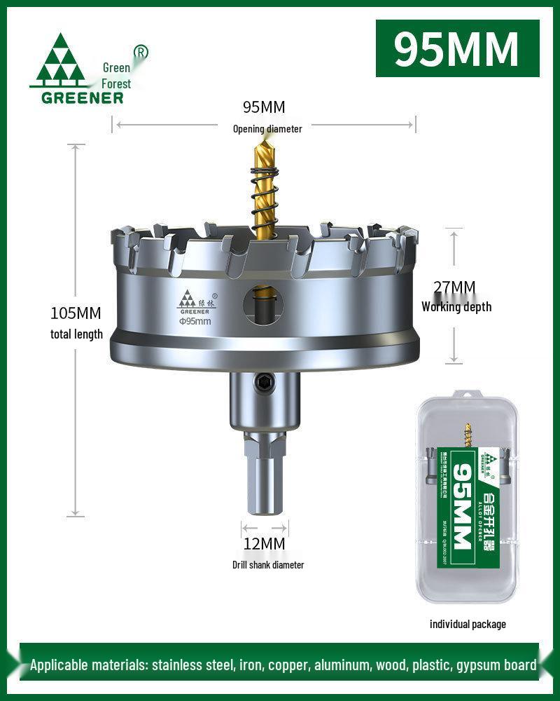 Green Forest Stainless Steel Hole Saw for Metal, Wood, and Aluminum Drilling