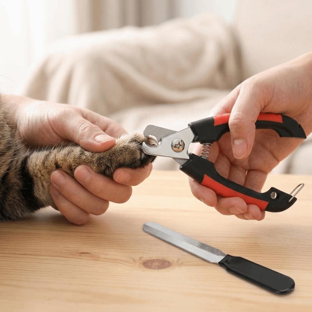 Metal Pet Nail Clipper Hook Buckle Large Size Pet Nail Cutter Safety Baffle Non Slip Grip Claw Trimmer Cat Paw Care