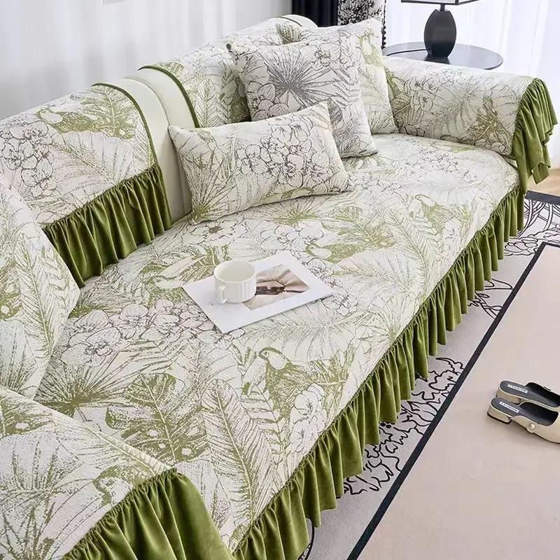 

Подушка для дивана в американском деревенском стиле Four Seasons, универсальная противоскользящая европейская винтажная прямая накидка для дивана, осенне-зимняя накидка на сиденье 90x70