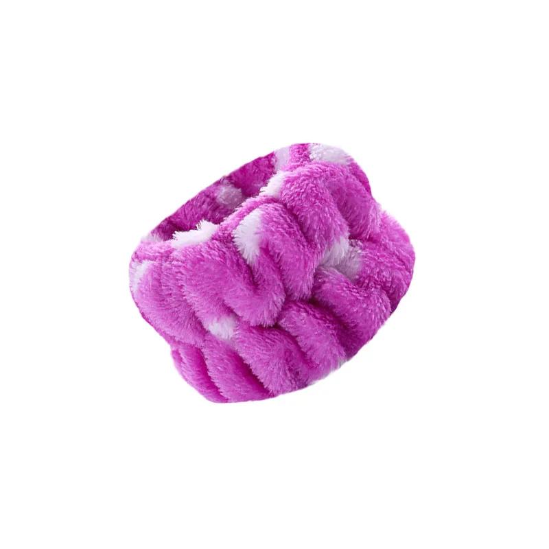 One Pair Washing Face Spa Wrist Washband Hair Band Solid Color Microfiber Absorbent Hair Accesories Headwrap Handmade Makeup
