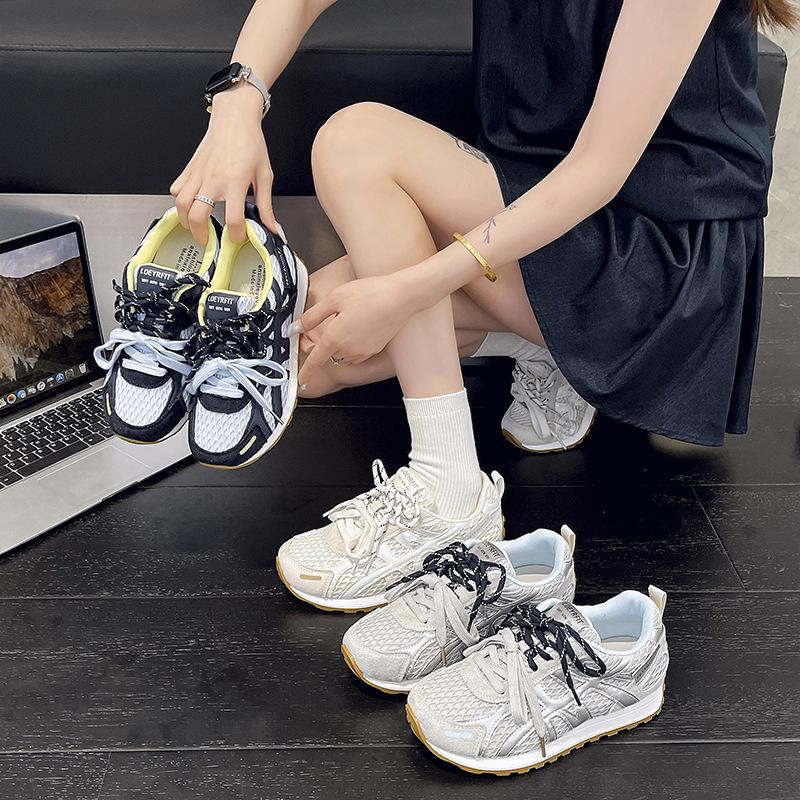 2025 Summer and Autumn Versatile Fashion Korean Version of Casual New Forrest Gump Shoes Women's Comfortable Mesh Breathable Soft Sole Sports Shoes T