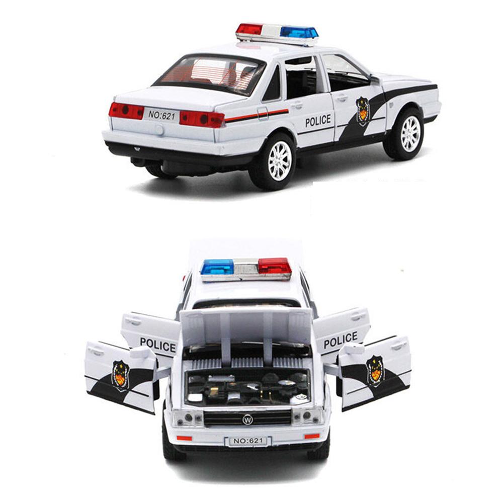 Policejní autíčko 1/32 Santana, autíčko z lehké slitiny, forma a autíčko, miniaturní model auta, dětské autíčko