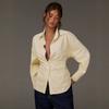 YYFS Damenmode Casual Frühling Herbst Streifendruck Langarm Polokragen Blusen & Hemden