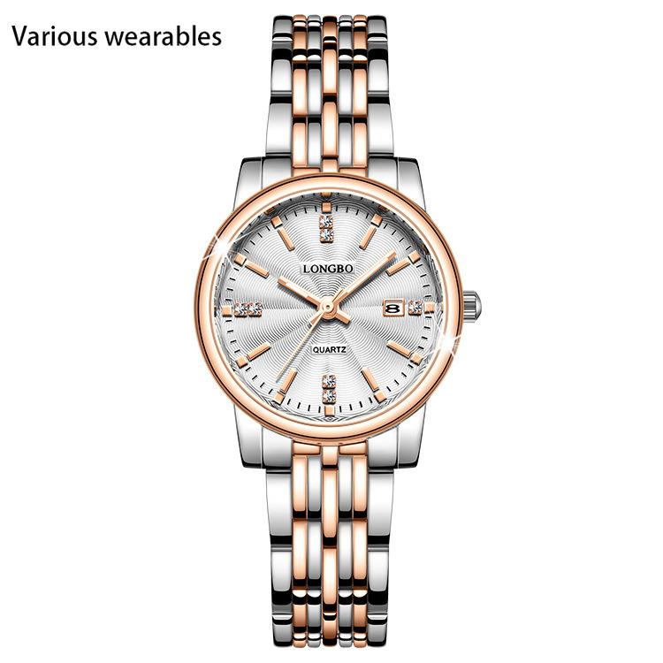 

Часы Lovers Watch Calendar Водонепроницаемые часы со стальным ремешком для мужчин и женщин