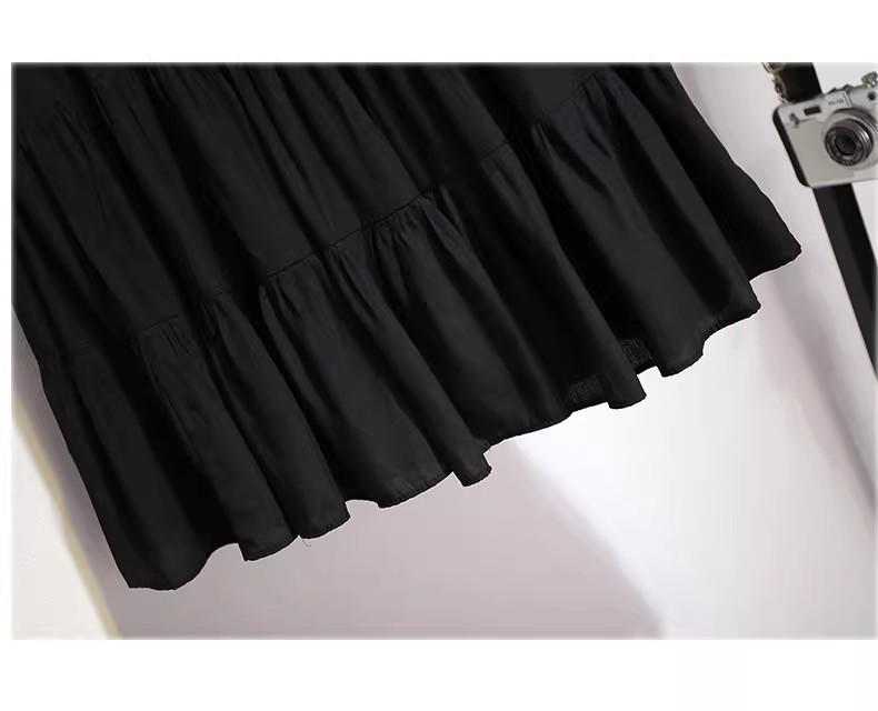 2025 Women's White A-line High Waist Pleated Summer Skirt