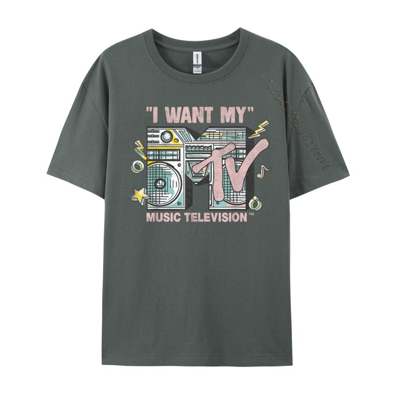 I Want My Retro Boombox Casual T-Shirt Tops & Tees Cotton Men Design Tops & Tees Top Quality Harajuku