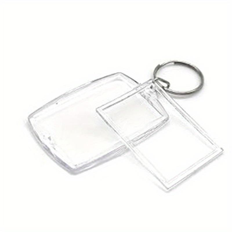 20 szt. Przezroczysty Dwustronny Pusty Brelok na Zdjęcie Akrylowa Ramka na Zdjęcie Breloczki Personalizowany Uchwyt na Brelok ze Zdjęciem z Kółkiem Dzielonym do Wkładki 4,5 X 3,2 cm