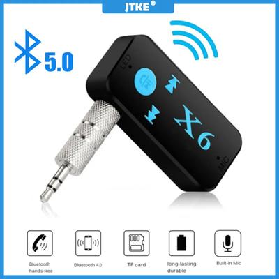 Adaptateur X6 récepteur Bluetooth 5.0, prise automatique 3.5mm, Kit Aux Bluetooth pour voiture, prise en charge de la carte TF, Audio stéréo A2DP, récepteur mains libres