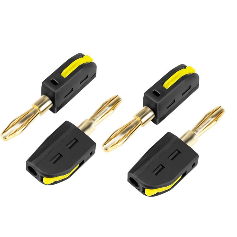 Gold Plated Contacts 4mm Banana Connector No Solder Banana Plug  Electronic Classroom Experiments