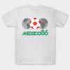 Men Black Print T-shirt Mexico 86 No-Cut Transfer Paper Print Cotton Tshirt