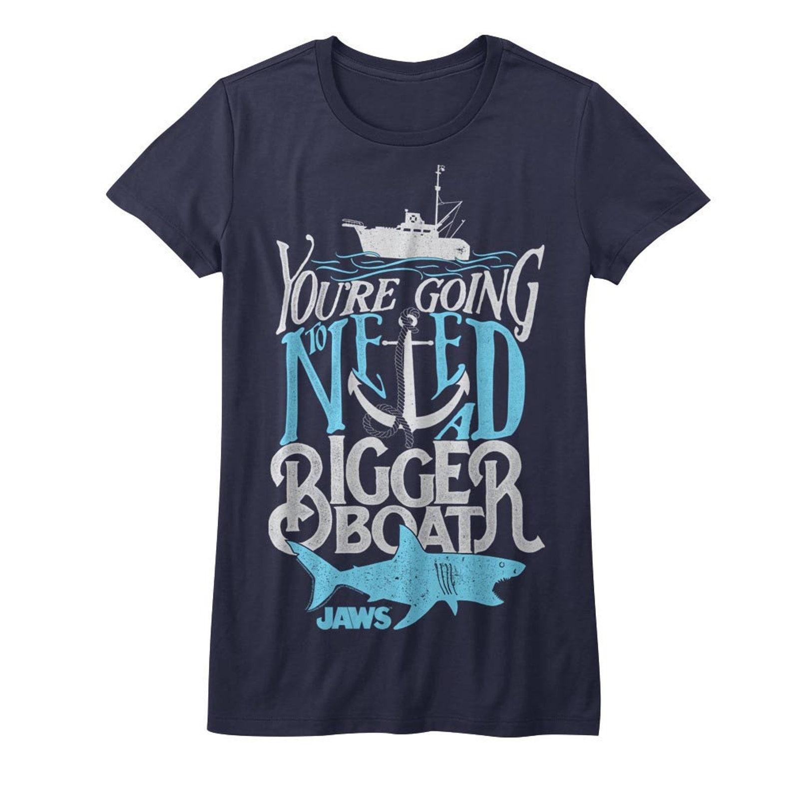 Jaws Typography Navy Junior Women s T-Shirt S