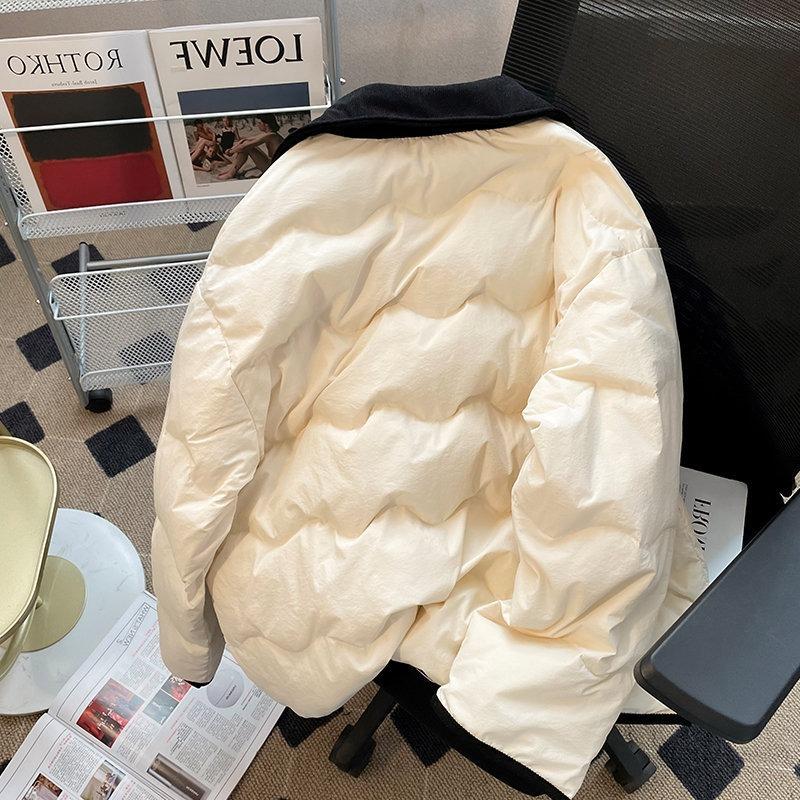 Down cotton-padded clothes for women's winter loose casual cotton-padded clothes fashionable and light student cotton-padded jackets couple jackets
