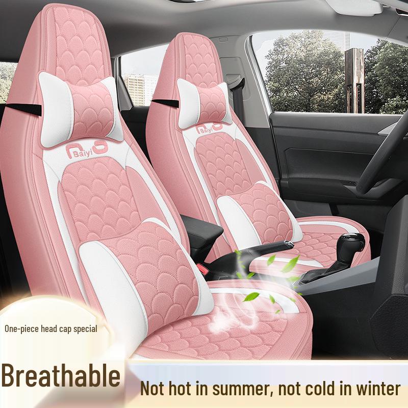 X492 Breathable Cotton Linen Car Seat Cushion for Dolphin MINI, Little Ant, Ice Cream, Punk, Dodo - Universal Fit