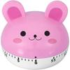 Animal Timer Mechanical Cooking Timer, Manual Animal Shape Counters, Cartoon Kitchen Timing Tool for Cooking Baking(Pink Bunny)