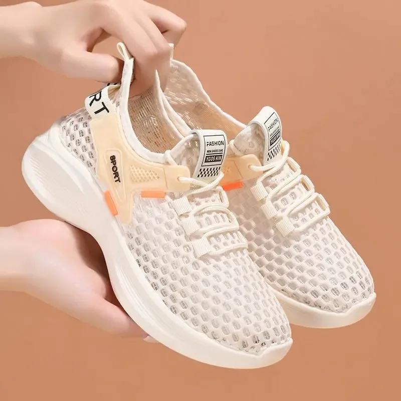 Summer 2025 New Casual Shoes Breathable Mesh Shoes Korean Version Comfortable Sports Women's Shoes Zapatos De Mujer