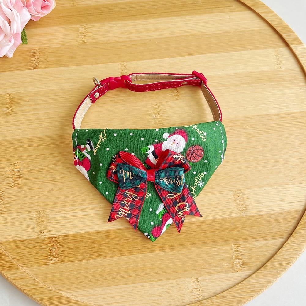 Adjustable Collar Pet Collar Bandana Cotton Fabric Holiday Pet Bib Holiday Outings