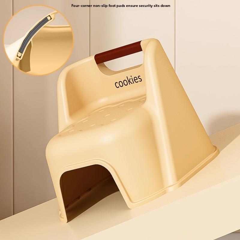 Thick Plastic Children's Cookie Stool, Home Shoe Bench, Non-Slip Bathroom Stool, Cartoon Low Stool for Kids' Room or Bathroom