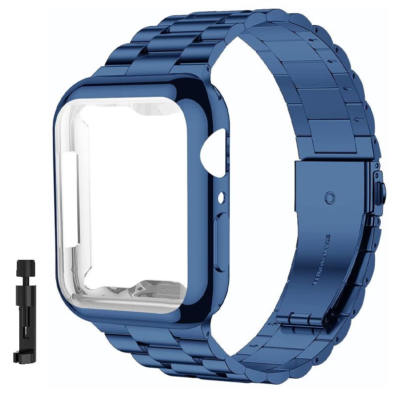 Case+Strap iWatch Band Ultra2 49mm Stainless Steel Metal Strap For Apple Watch 9 41 45MM 44mm 40mm SE Series 8 7 6 5 4 Cover
