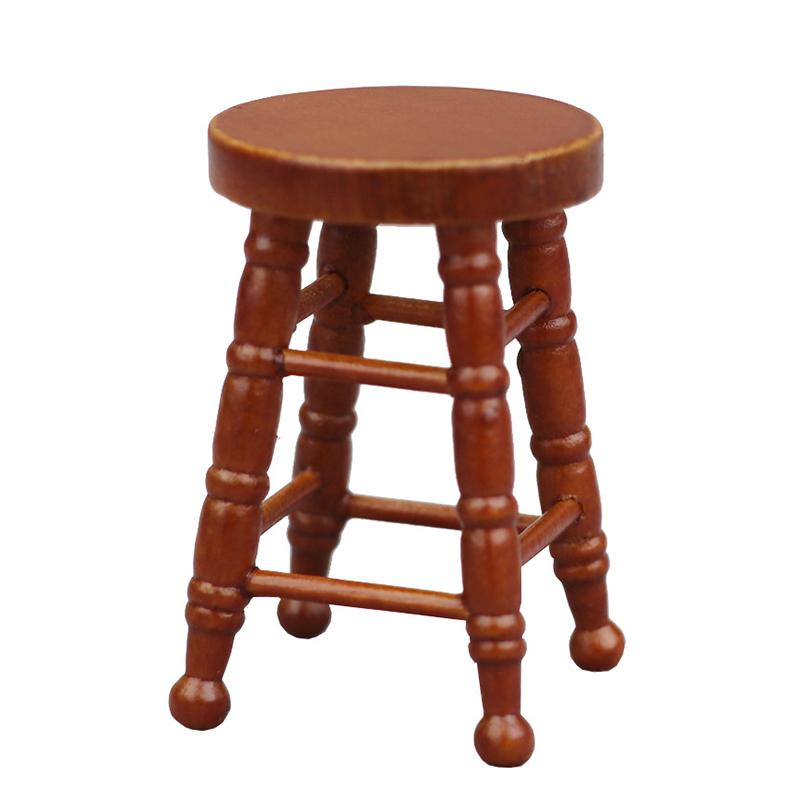 Mini Mobilier Casă de păpuși Simulare Scaun din lemn Model Jucărie pentru sufragerie Casă de păpuși Mobilier Accesorii Jucărie pentru copii în miniatură