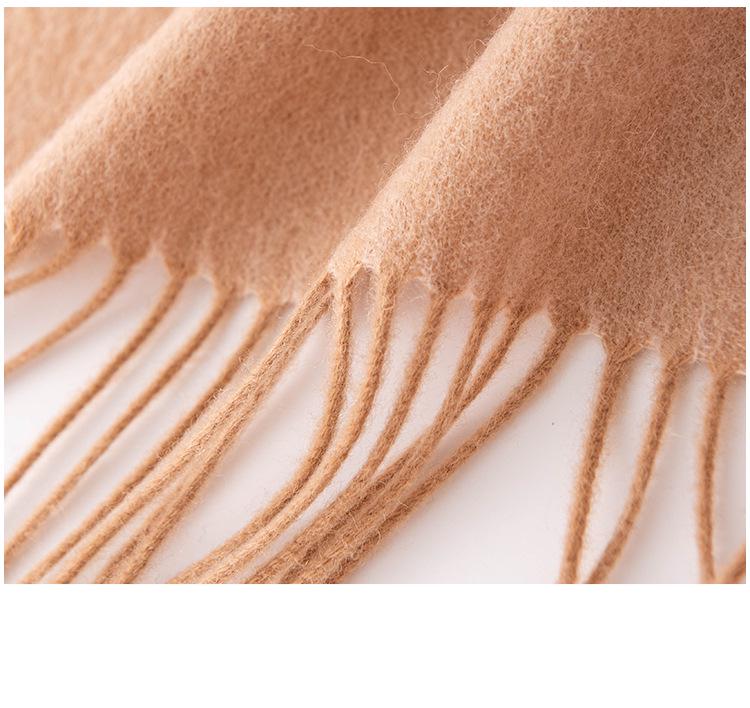 High-End Double-Sided 100% Lambswool Solid Color Scarf Shawl for Winter