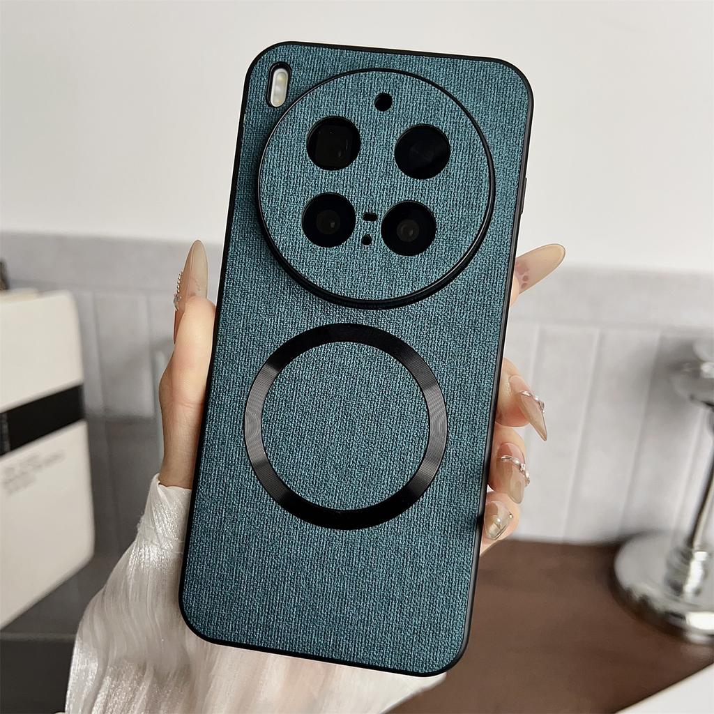 For Vivo X300 Pro 5G Magnetic Case Drop-Proof TPU + Cloth Back Phone Cover