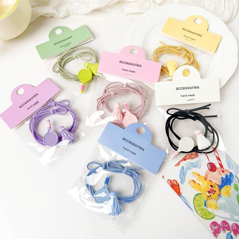 Fun Badminton Rackets Rubber Bands Hair Ties Cute High-elasticity Ponytails Girlish Hair Bands and Hair Accessories