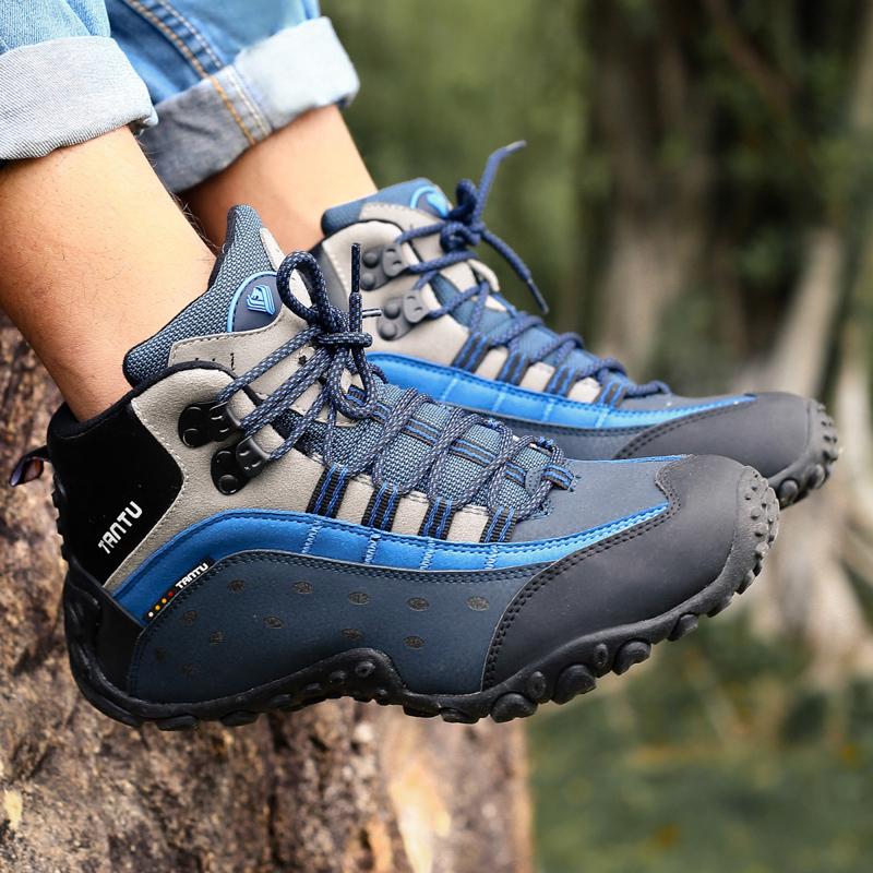 Autumn and Winter Men's Hightop Outdoor Shoes Hiking Shoes Leather
