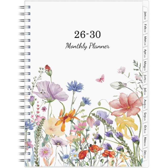 Monthly Planner 2026-2030, 5-Year Calendar Planner 2026-2030, Jan 2026 – Dec 2030, 6.2 x 8.4 In, Ruled Spread, Flexible Cover, Spiral Wirebound, 2026-2030 Planner