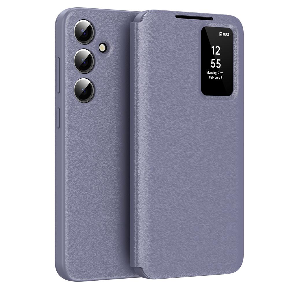 Pro pouzdro Samsung Galaxy S24 FE s držákem na karty Okénko Smart View Kožený kryt na telefon