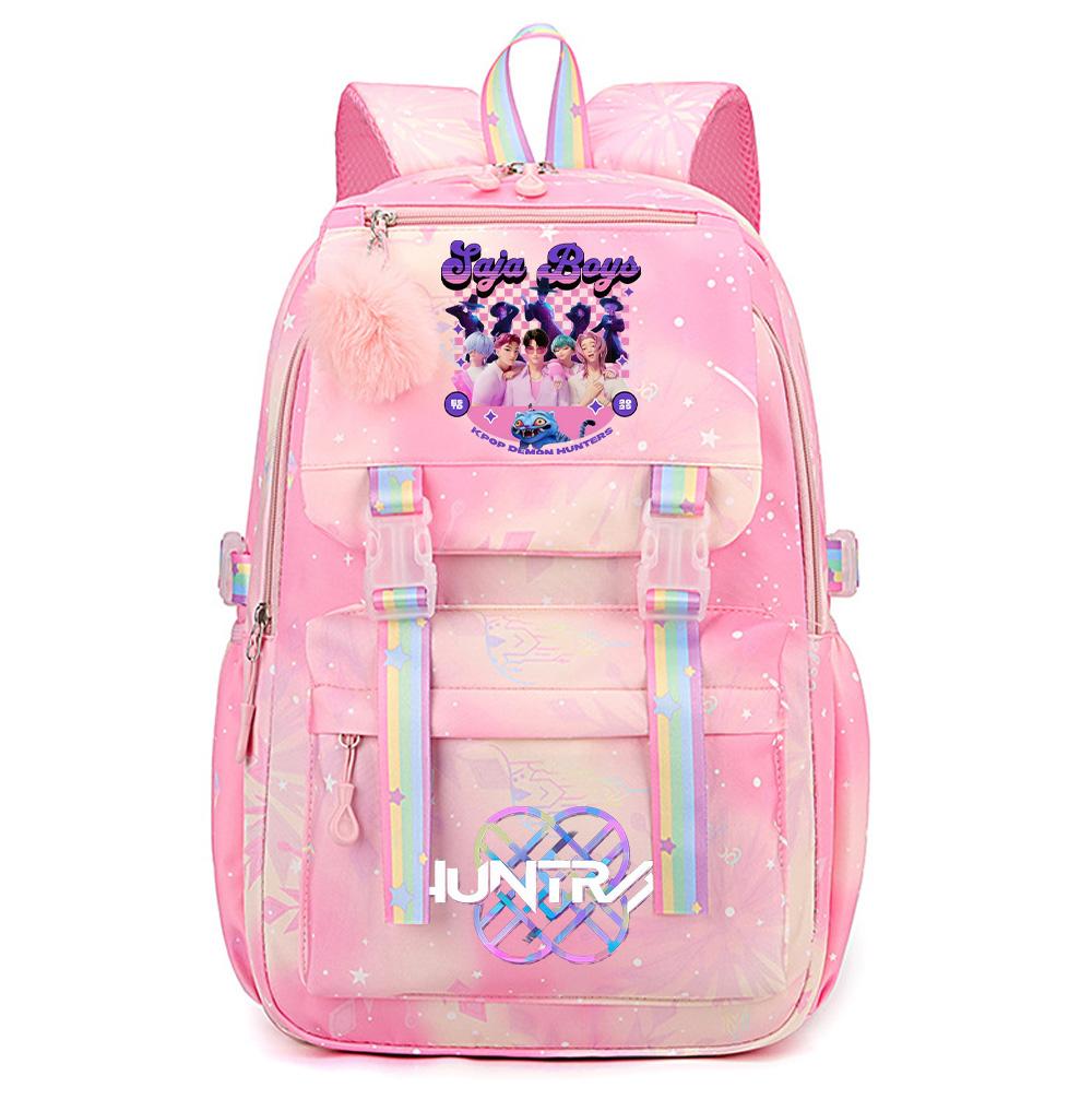 Niedlicher K-Pop Dämonenjäger Aufdruck Große Kapazität Wasserdichter Rucksack Teenger Schüler Mädchen Junge Schultasche Buchtasche Damen Große Kapazität Reisetasche