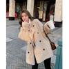 Fur Integrated Imitation Fur Coat Women's Medium and Long Loose Fashion Double-breasted Plush Thick Coat