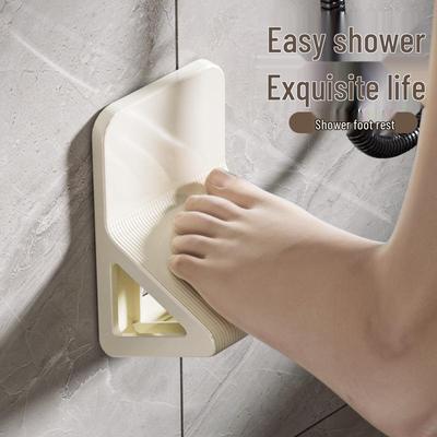 Wall-Mounted Non-Slip Foot Washing Stool with Brush