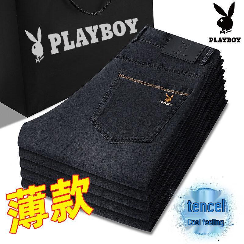 Playboy Men s Ice Silk Loose Straight Jeans 29