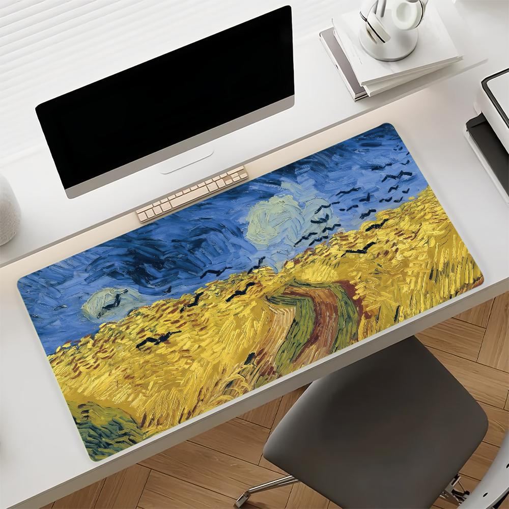 Art Van Gogh Mouse Pad Nonslip Rubber Gamer Balance Computer Mat Decoracion Deskmat Laptop Office Large