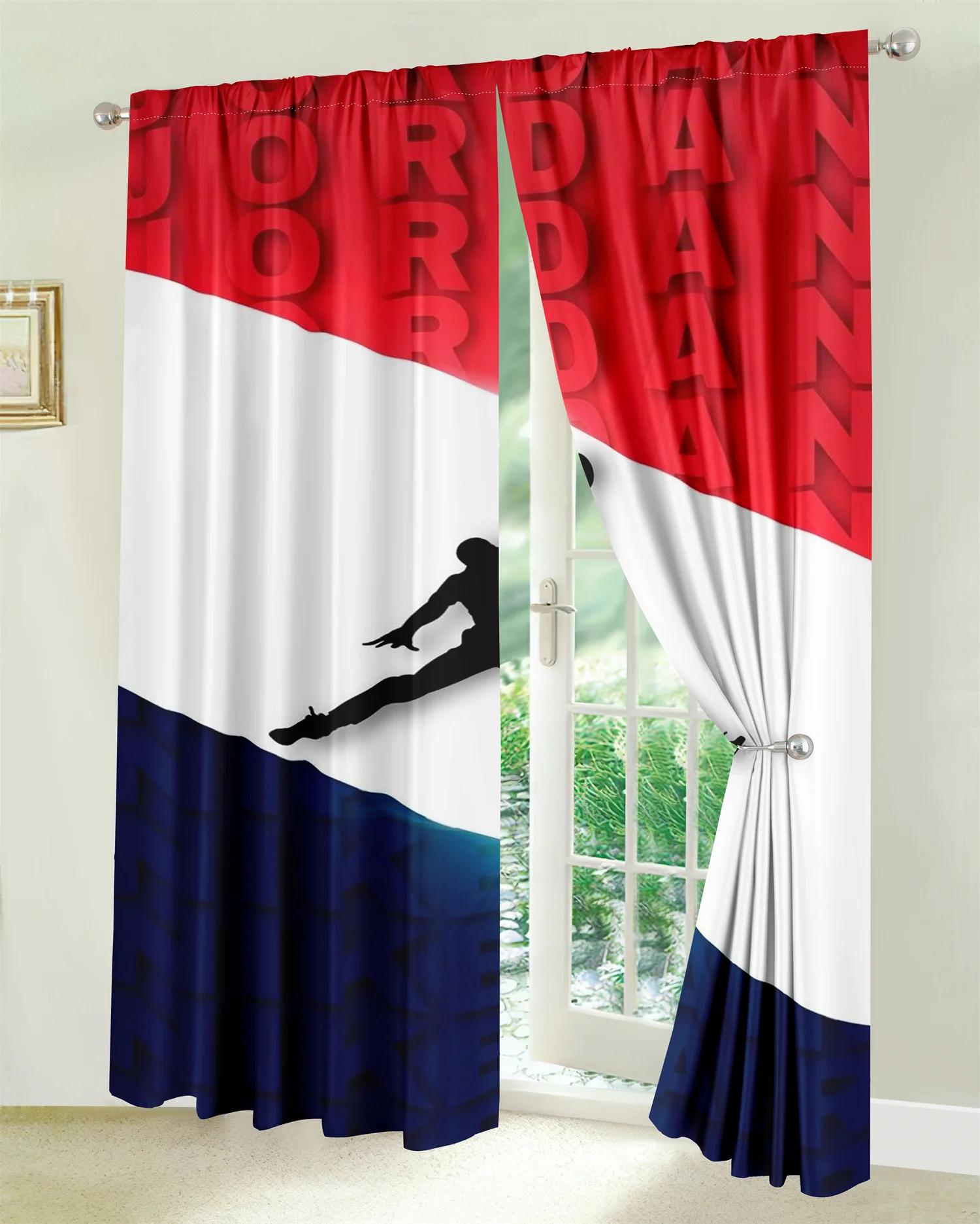 

Баскетбол Дизайн Зірка Логотип Мода Сучасний Хлопчик Чоловік Вболівальники Драпують Віконні Штори для Вітальні Спальні Кухні Декор 2 шт. 100W160H(CM)40x63in&Grommet Top