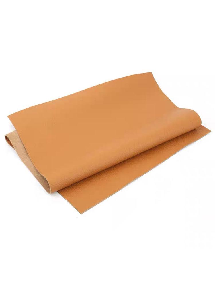 Genuine leather cowhide material, first-layer light brown litchi pattern soft cowhide sofa bed headrest car seat genuine leather