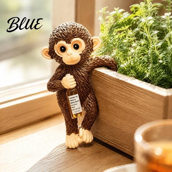 Fun Outdoor Yard Pot Hugger Hanging Statue Monkey Decor Planter Resin Plant Sculpture Cute Miniature Figurine for Flower Edge