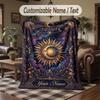 Celestial Dreams Stars Theme Throw Blanket Custom Name Text Personalized Blanket Soft Cozy Blanket for Home Sofa Bed