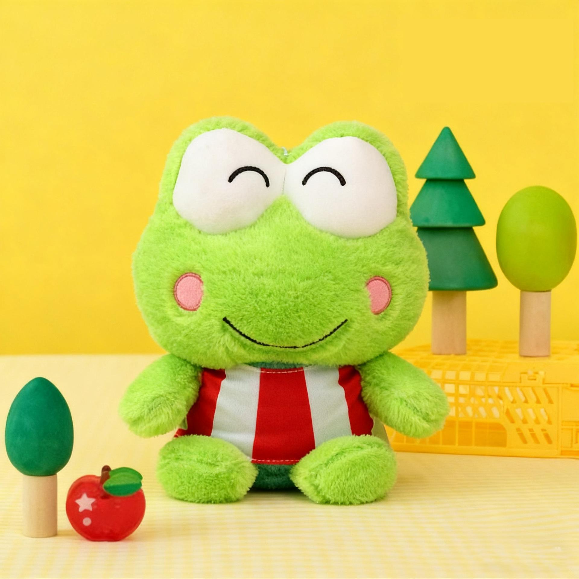 

Japanese Cute Big-Eyed Frog Plush Toy - Sitting Frog Ornament Birthday Gift 23 cm
