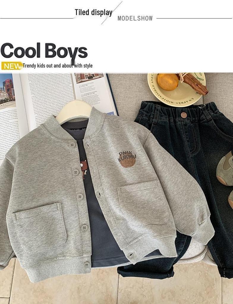 Jungen Herbst Baseballjacke - Stilvolle Frühling & Herbst Oberbekleidung für Kinder, Frühherbst Oberteil